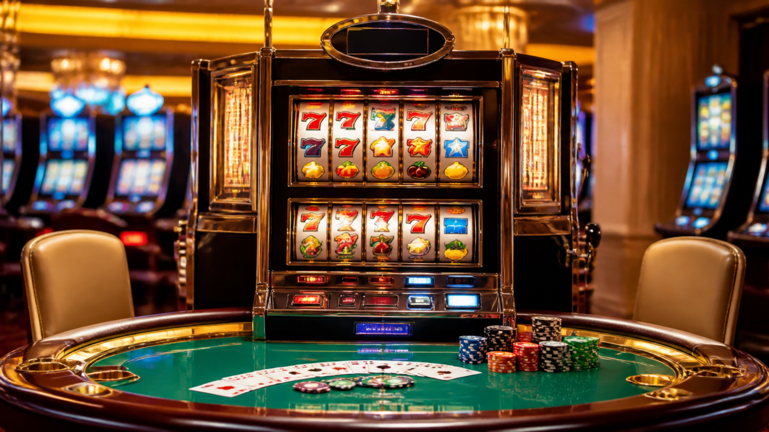 Online Casino Malaysia: A Practical Guide for Players Casino gaming setup with slot machines and playing cards